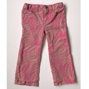 Lily Pulitzer Girls Pink and Gold Pants Size 2